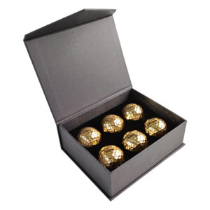Golden golf ball gift box