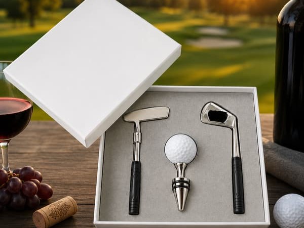 Golf-Shaped Wine Accessory Gift Box